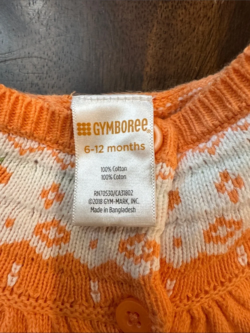 Gymboree Orange Cardigan with Blue Polka Dot Dress Set